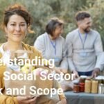 a group of some social workers signifying the message of social work and sector
