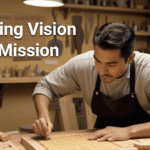 a craftmen working on his project signifying the moto crafting vision and mission