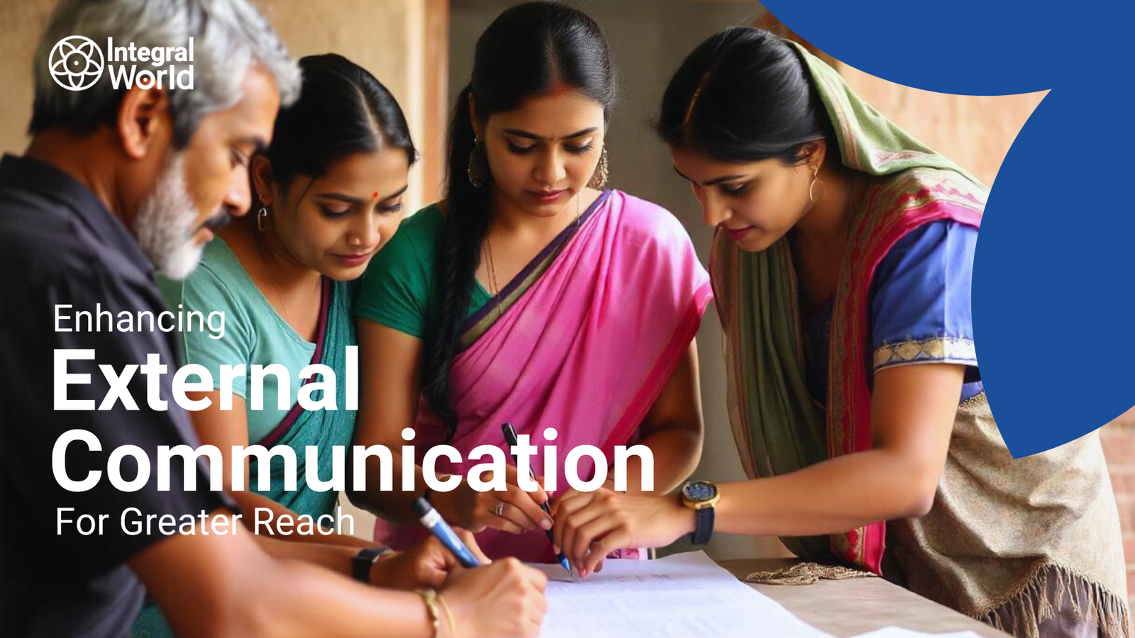 a group of social workers conducting external communication