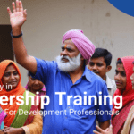 group of social workers guided by a leader