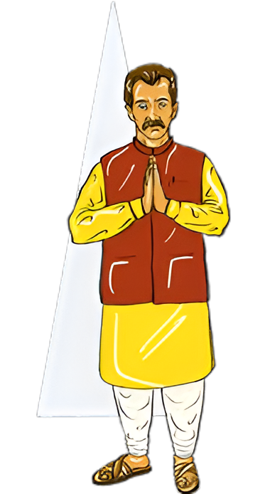 a men in yellow kurta joining hand